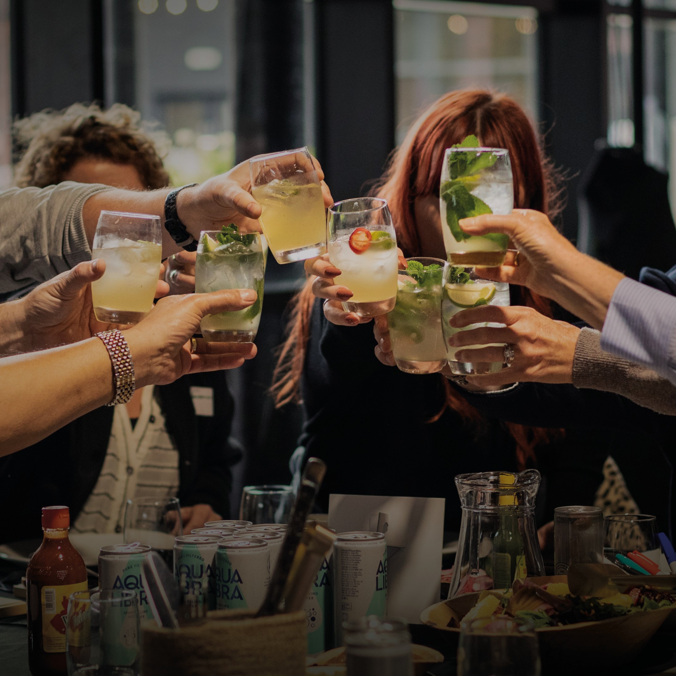 Hands Cheersing Alcoholic Bevarages